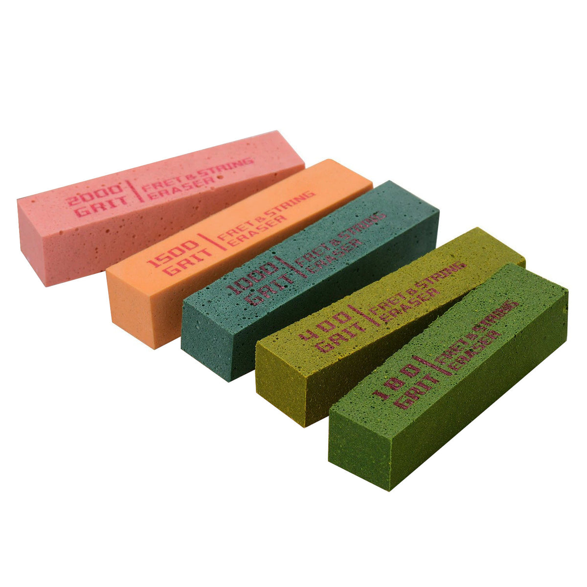 Kit De 5 Gommes à Polir Pour Frettes De Guitare - Grains 180 à 2000, Réparation Rayures Et Oxydation