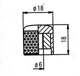 Bouton en métal noir mat