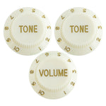 Set de 3 bouton blanc vieilli et or