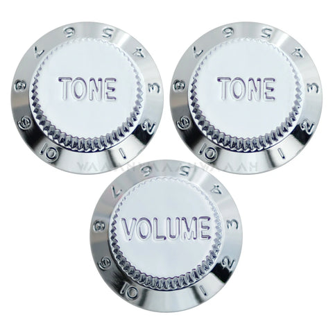 Set de 3 boutons chrome