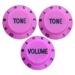 Set de 3 boutons violet et noir