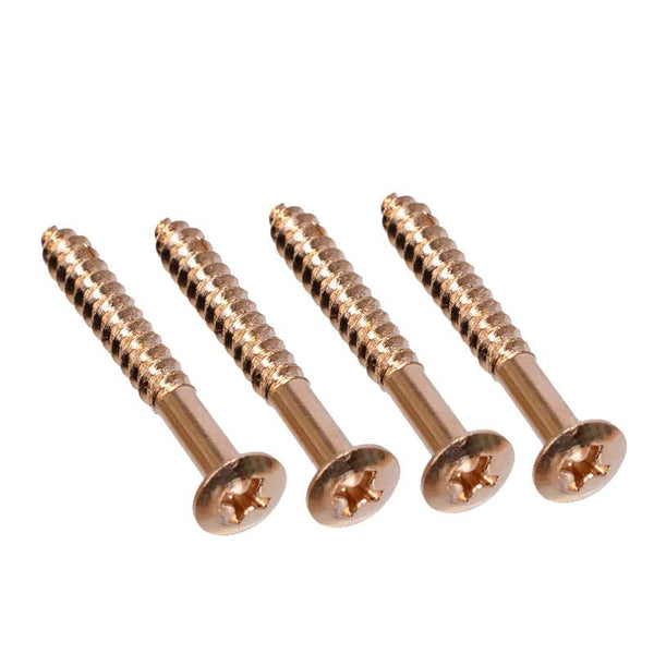 Lot De 4 Vis Et Ferrules Noires Pour Fixation Manche De Guitare/basse - Acier Inoxydable, Diamètre 14mm