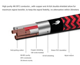 Câble audio Jack / jack 6.35 mm coudé L : 2 m