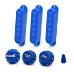 Cache micro et boutons bleu foncé pour strat