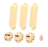 Cache micro et boutons jaune pour strat